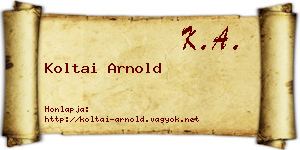 Koltai Arnold névjegykártya