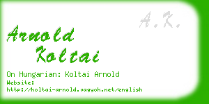 arnold koltai business card